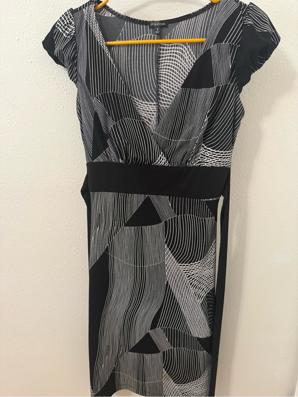 Maurices Black & White Geometric Wrap Dress